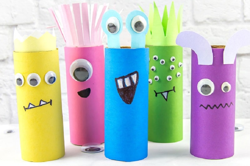 bright toilet paper roll monster craft