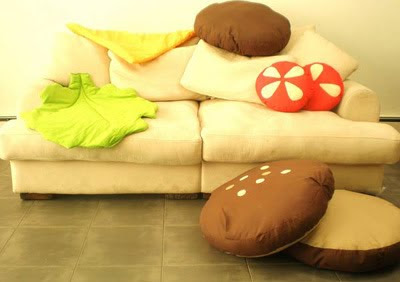 Fun and Colourful Hamburger Scatter Cushions