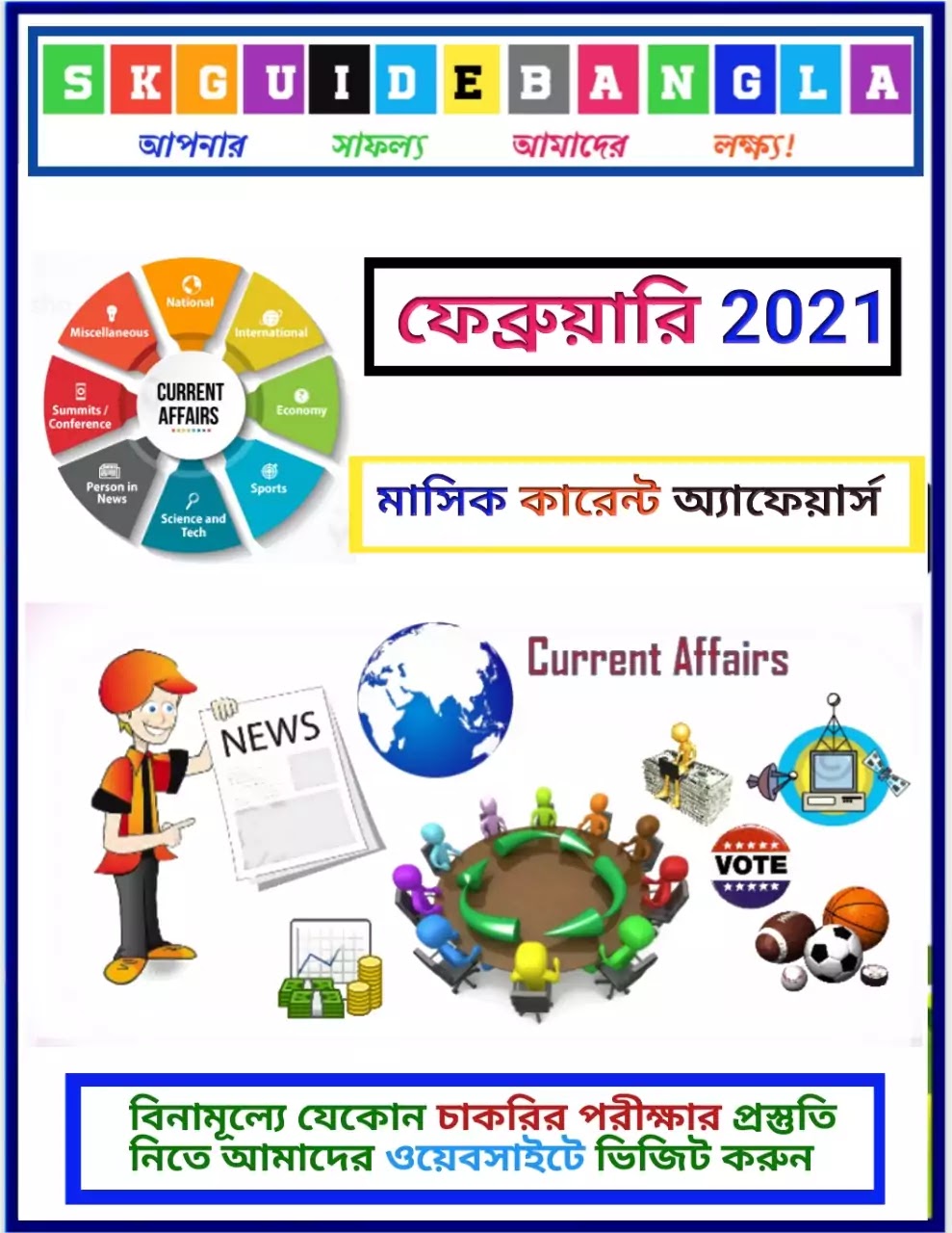 February Month current affairs 2021 pdf in Bengali free download। সম্পূর্ণ ফেব্রুয়ারি  2021 কারেন্ট অ্যাফেয়ার্স