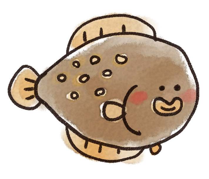 カレイのイラスト 魚 ゆるかわいい無料イラスト素材集