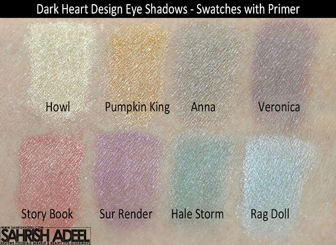 Dark Heart Designs Loose Eye Shadows - Review & Swatches