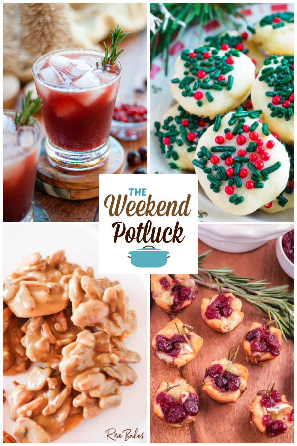 A virtual recipe swap with Cranberry Pomegranate Mocktail, Christmas Butter Cookies, Pecan Pralines, Cranberry Brie Bites and dozens more!