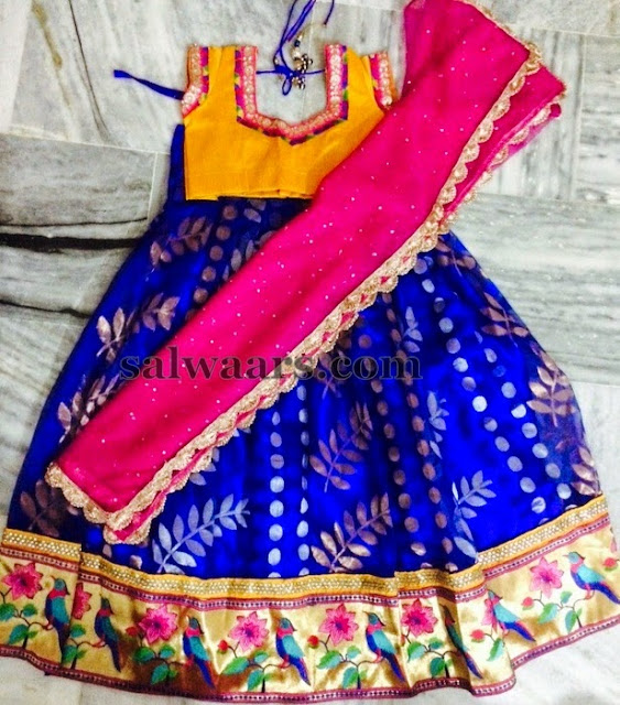 Jute Net Blue Half Saree