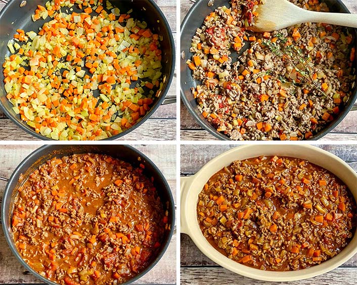 Step by step cottage pie.