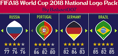 FIFA 18 World Cup 2018 All National Teams Logo Pack By Babaei007 