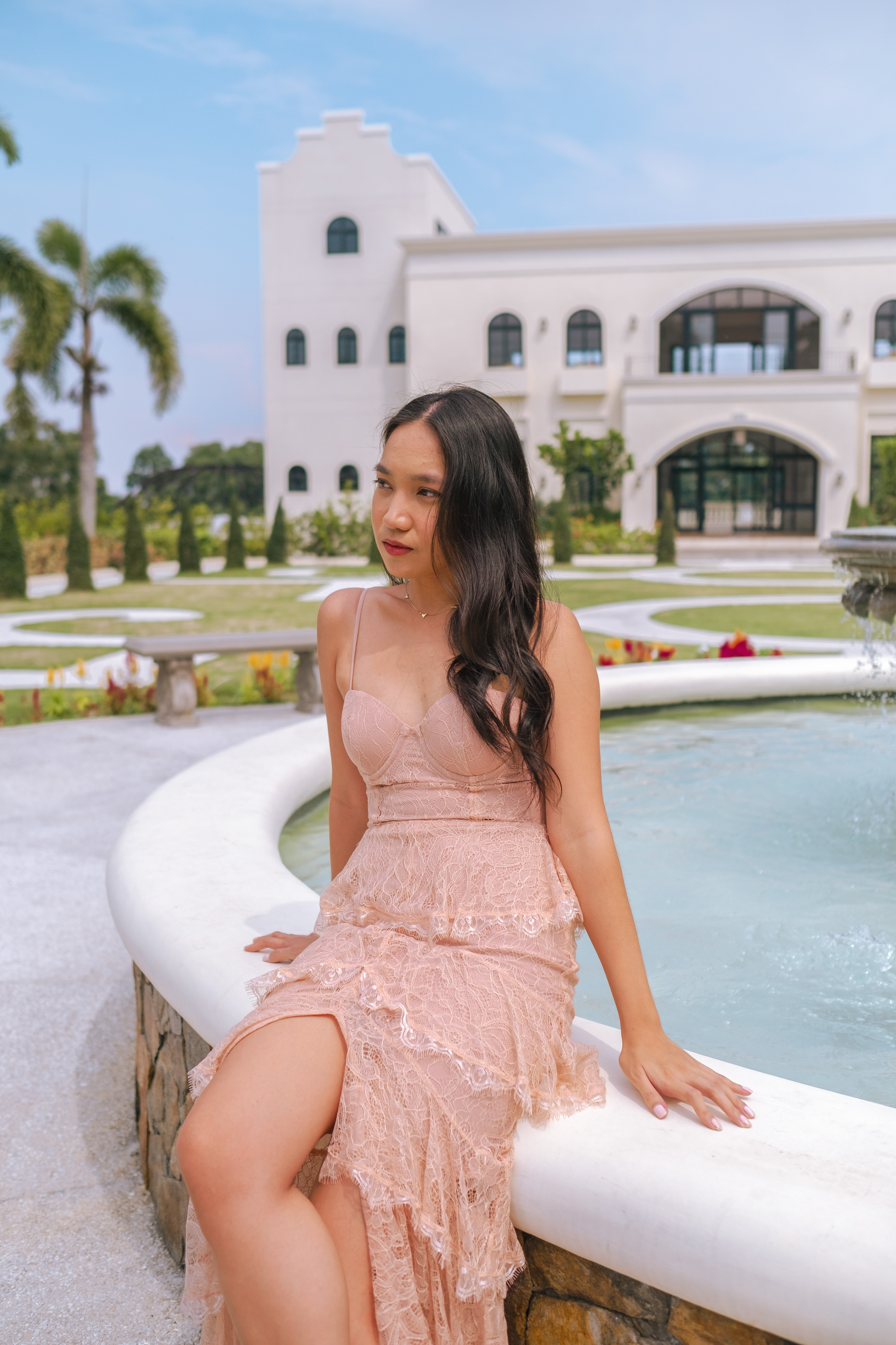 cielo fernando revolve pink lace dress