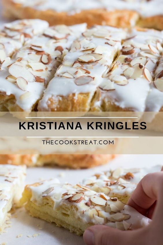 A light and flaky almond flavored pastry treat that is quick and easy to make. These kristiana kringles are perfect for the holiday season or any time of the year.