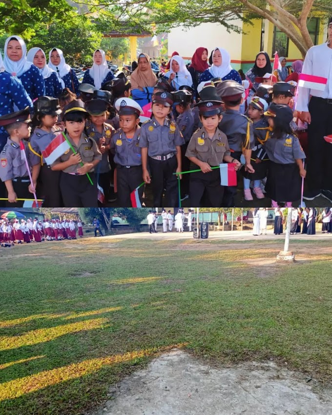 Upacara Bendera Merah Putih Peringatan HUT RI ke 77 Tahun 2022 di Lapangan SDN 64 kota Prabumulih