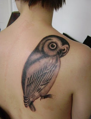 owl tattoos on back