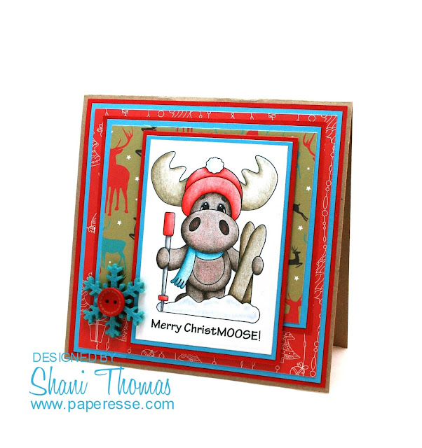 Merry ChristMOOSE card, by Paperesse.