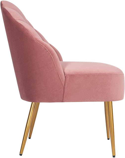 Glam Tufted Velvet Shell Chair Design Home Furniture