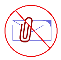 email attachment image with the "no" sign over it.