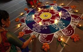 Indian rangoli is an unique art work which is practised throughout India. All houses are adorned with these beautiful rangoli designs,