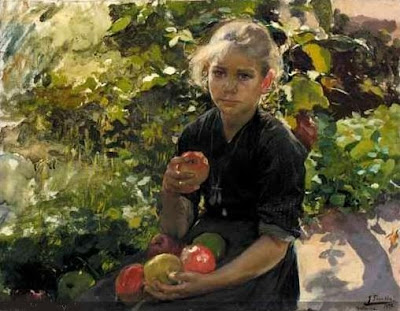 Niña con Manzanas, Joaquín Sorolla Bastida, Retratos de Joaquín Sorolla, Joaquín Sorolla y Bastida, Joaquín Sorolla, Pintor español, Retratista español, Pintores Valencianos