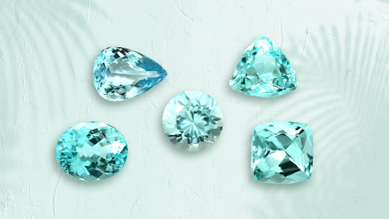 Image showing different shapes of Paraiba Tourmaline