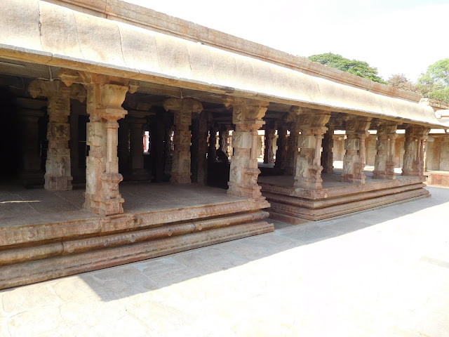 The mandapa or assembly hall of the Bhoga Nandeeshwara Temple, Karnataka