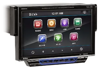 BOSS Audio BV8972 In Dash Single Din 7 inch Motorized Detachable Touchscreen DVD CD USB SD MP4 MP3 Player Receiver with Remote