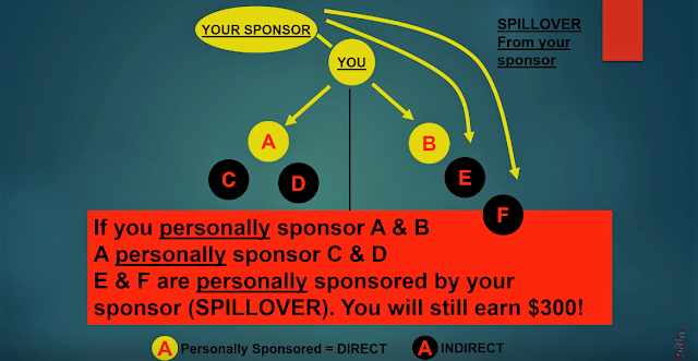 SpillOver in binary plan of multi level marketing,A Binary Plan employs a Two Legged (Left leg, Right Leg) shape in Multi Level Marketing where every new distributor or members is placed in either left or right subtree.