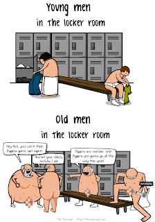 Funny strip about young and old men