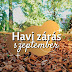 Havi zárás - Szeptember