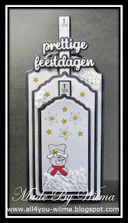 De kerstlabels/tags waar 1 schuif "prettige feestdagen" laat zien. The Christmas labels/tags where 1 slider shows "Happy Holidays" (Dutch words).