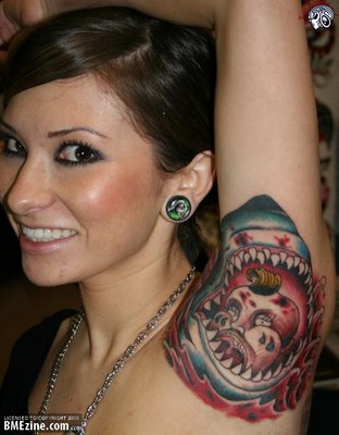 tattoos for women over 30 on Armpit shark? This girl had the potential to be cute, but ehhh.