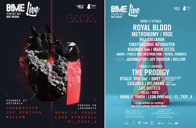 Carteles de actuaciones en el festiva BIME Live