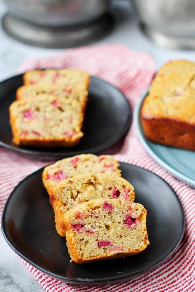 Slices of Mandarin Orange and Rhubarb Mini Loaves