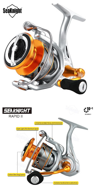 SeaKnight Fishing Reel RAPID II 2000-6000 6.2:1 / 4.7:1 10+1Ball Bearings 10KG 33lbs Max Power Anti-corrosion Fishing Reel Saltwater Fishing Tackle