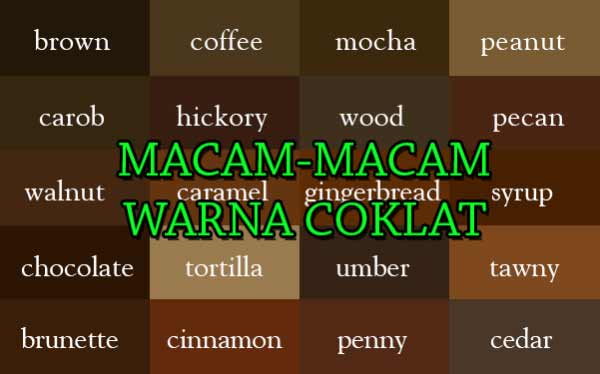 20 Macam macam Warna Coklat Lengkap Dengan Kodenya 
