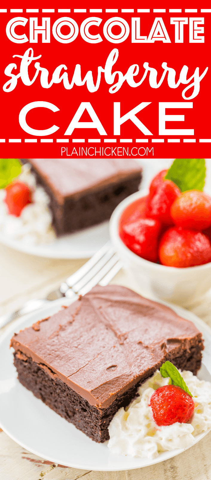 Chocolate cake mix and strawberry pie filling combine to make one amazing dessert Chocolate Strawberry Pie Cake