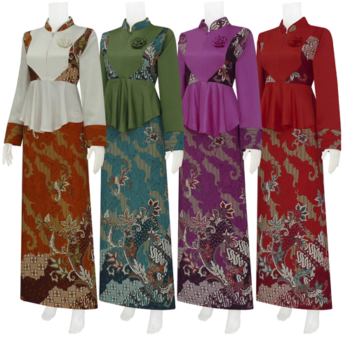 60+ Model Gamis Batik Kombinasi Polos Muslimah Modern 2019 