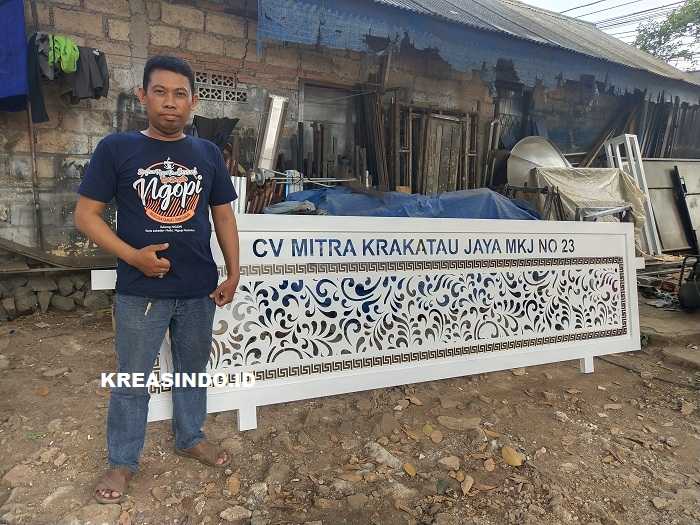 Pintu Pagar Plat Besi Cutting Laser pesanan Bpk Umar Fauzi di Cilegon Banten