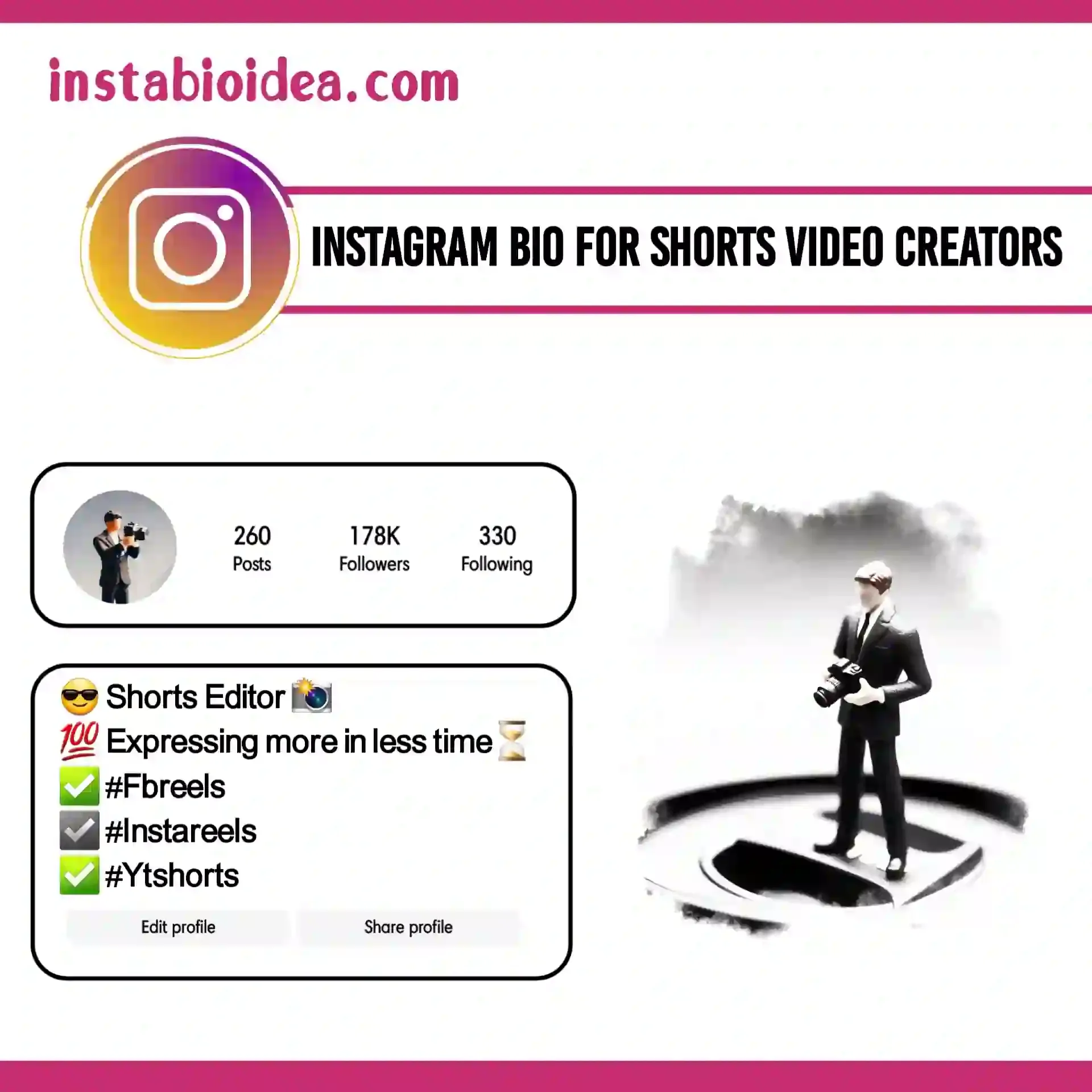 instagram bio for short video creators image