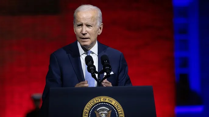 President Joe Biden gives a discourse on safeguarding American majority rule government. (Photograph by Nathan Posner/Anadolu Agency by means of Getty Images)