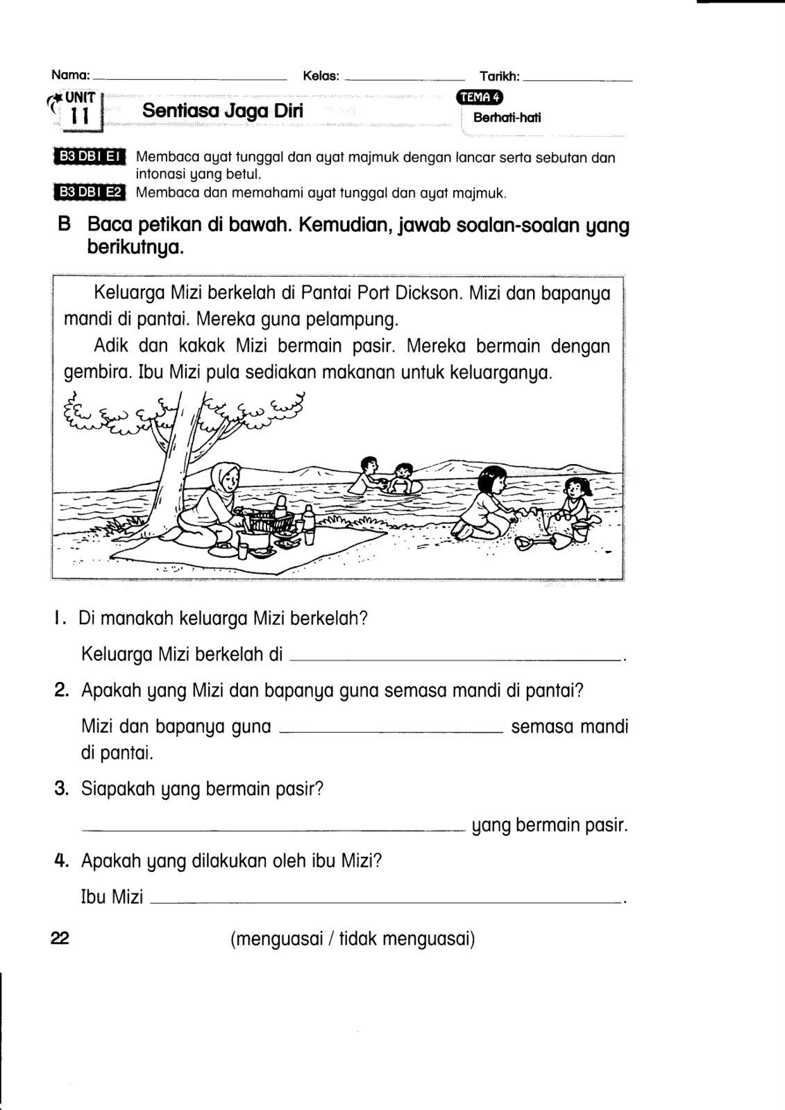 Contoh Soalan Tahun 1 Bahasa Melayu 2018 - Soalan b