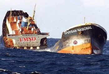 Image result for kapal umno bakal tenggelam