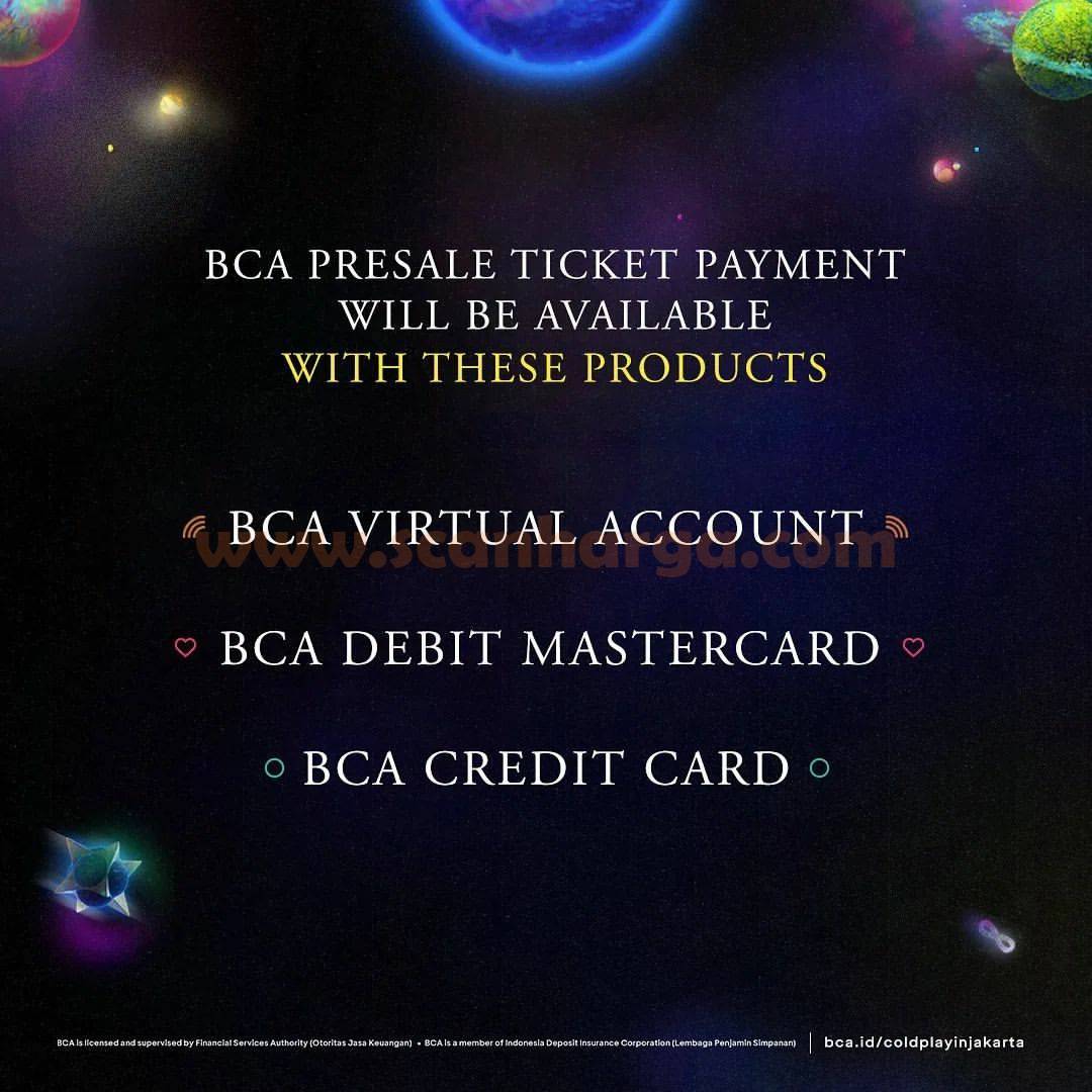 BCA PRESALE TIKET KONSER COLDPLAY 2