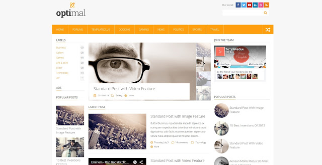 optimal blogger template