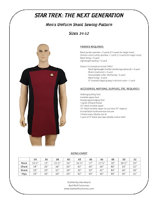 Star Trek TNG men's skant sewing pattern