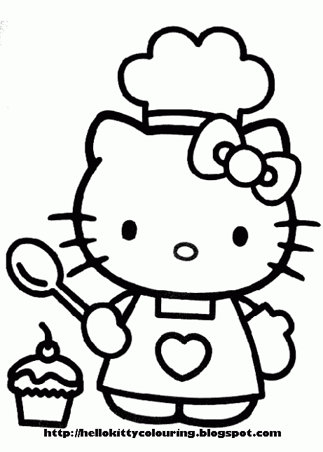 HELLO KITTY COLORING: HELLO KITTY CUPCAKE COLORING PAGE HELLO KITTY COLORING: HELLO KITTY CUPCAKE COLORING PAGE