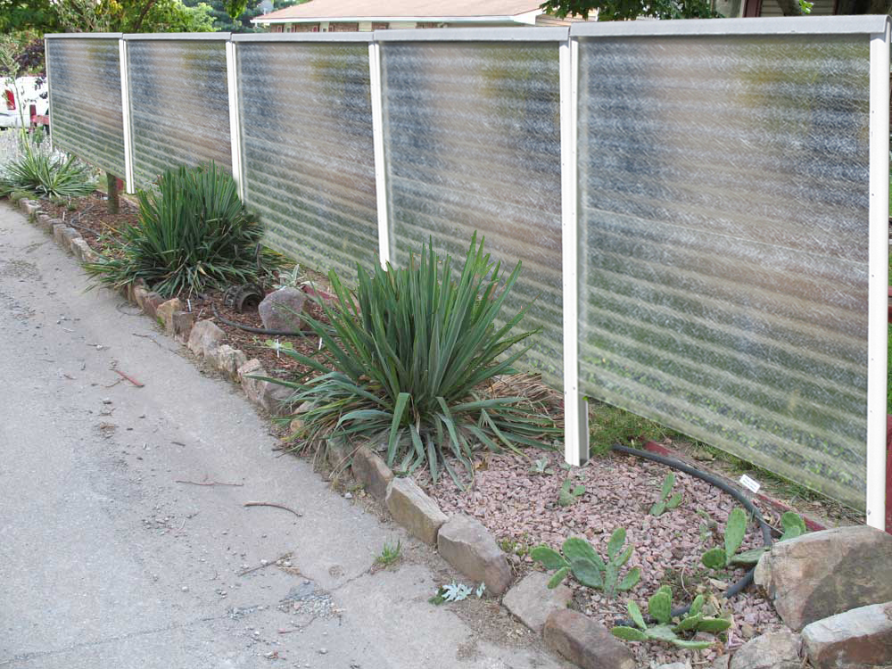 Planter and Fence: DIY fence kits, fiberglass corrguated 