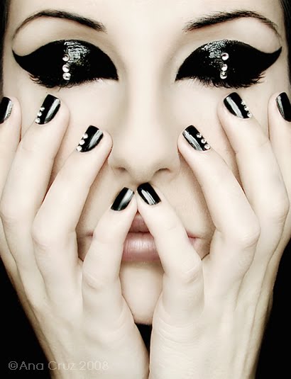 celebrities black nail art . image by ana cruz