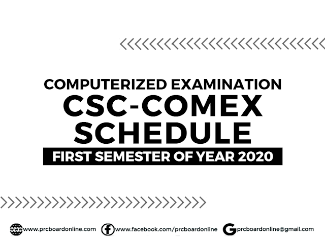 Civil Service Examination Computerized Examination (CSC-COMEX) Schedule & Details F.Y. 2020 