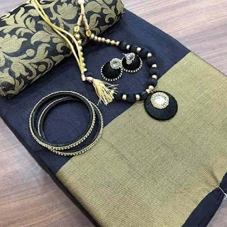 Monika Silk Saree With Blouse Jewellery Set