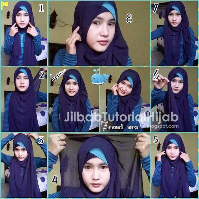 tutorial hijab bukan segi empat tapi pashmina untuk wajah bulat