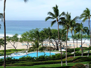 Hapuna Beach view from Hapuna Beach Prince Hotel. Entire Hapuna Beach is accessible through Hapuna Beach State Park with lots of parking available.