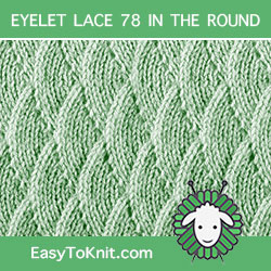 Overlapping Waves Lace stitch, easy to knit in the round