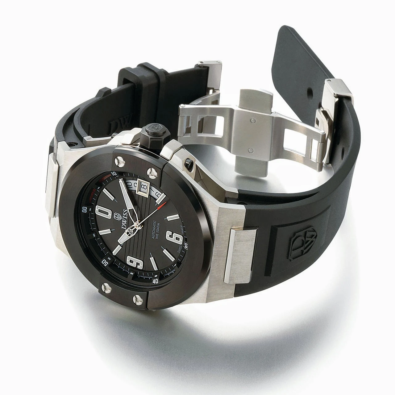 DWISS Emme Silver Black Automatic Watch