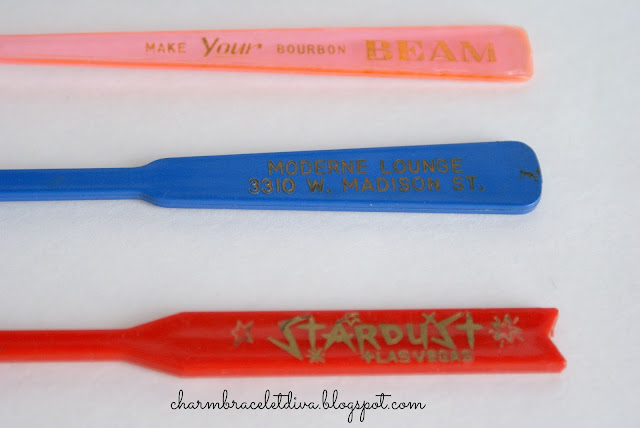 make your bourbon Beam Moderne Lounge Chicago Stardust Las Vegas swizzle sticks